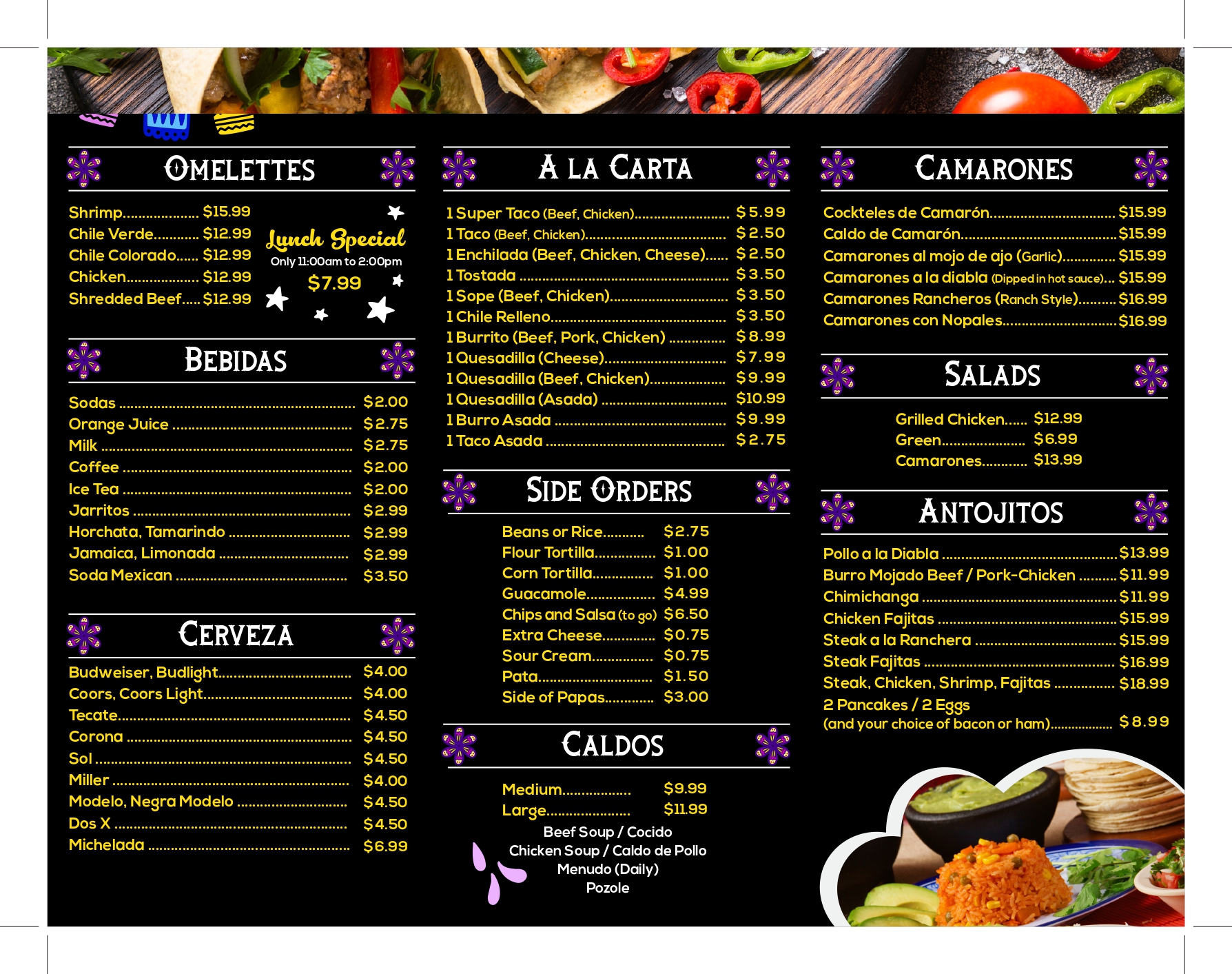 julias mexican restaurant menu