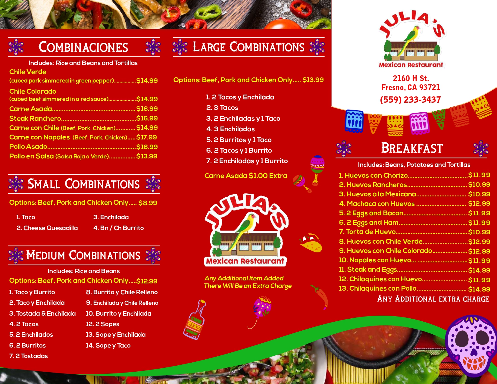 julias mexican restaurant menu