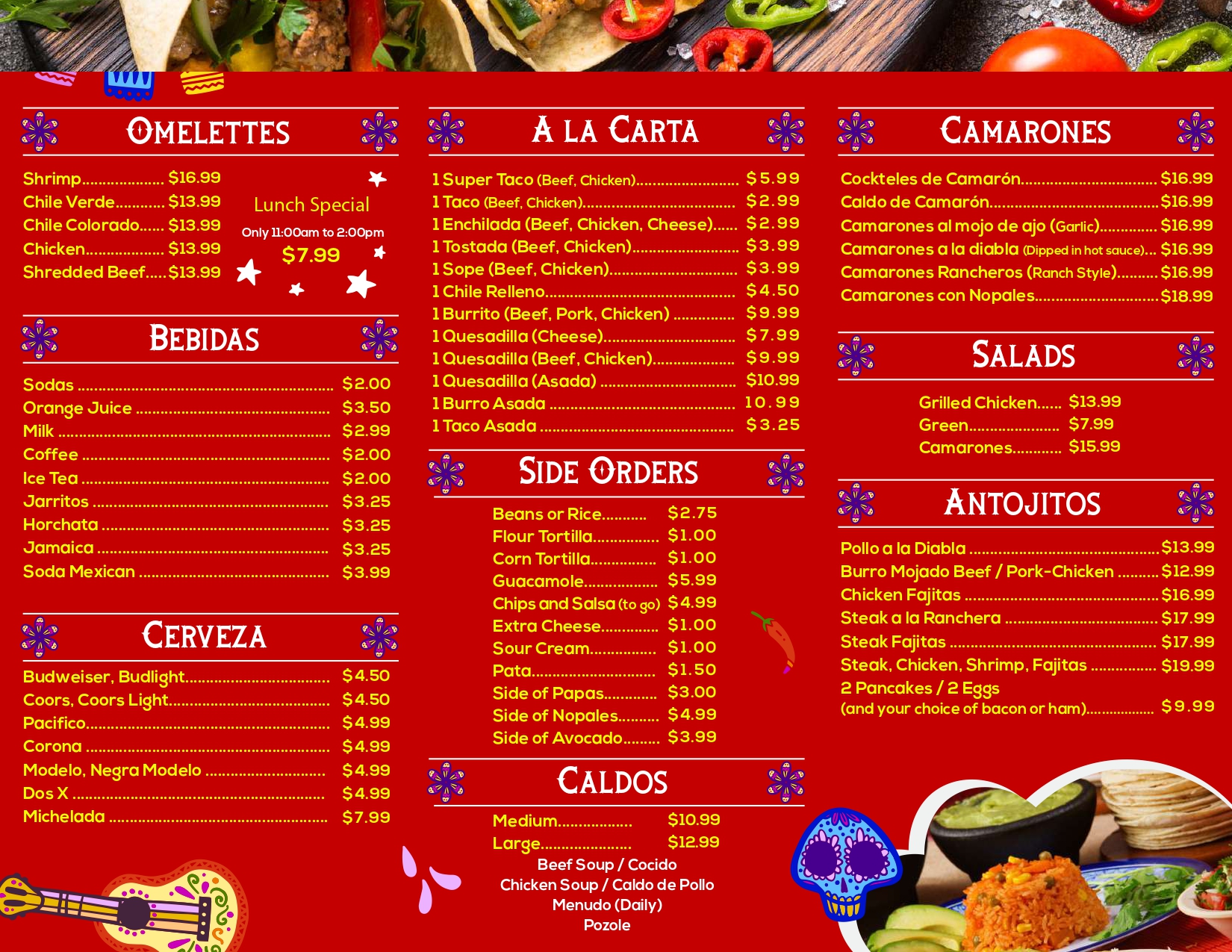 julias mexican restaurant menu